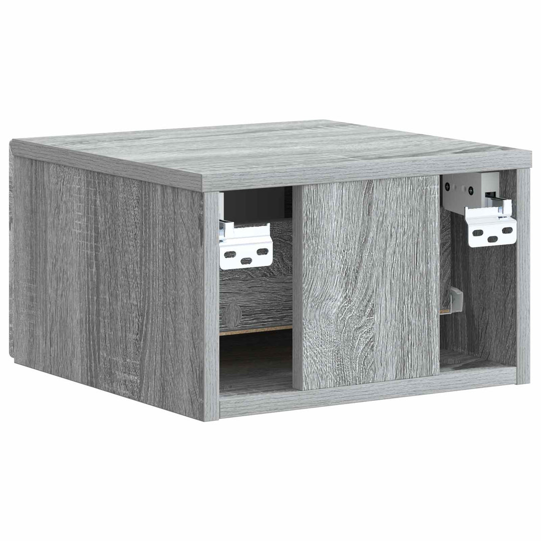 Væghængt Natbord 2 pcs Grå sonoma-eg 33 x 34,5 x 20 cm