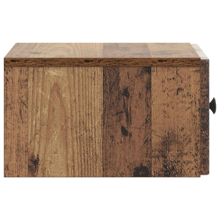 Væghængt Natbord Gammelt træ 33 x 34,5 x 20 cm Konstrueret træ