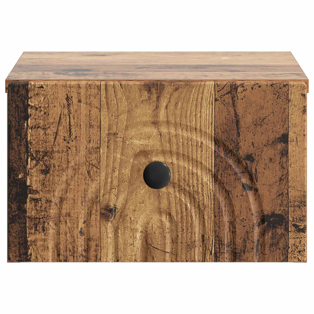 Væghængt Natbord med skuffe 2 pcs Gammelt træ 33 x 34,5 x 20 cm