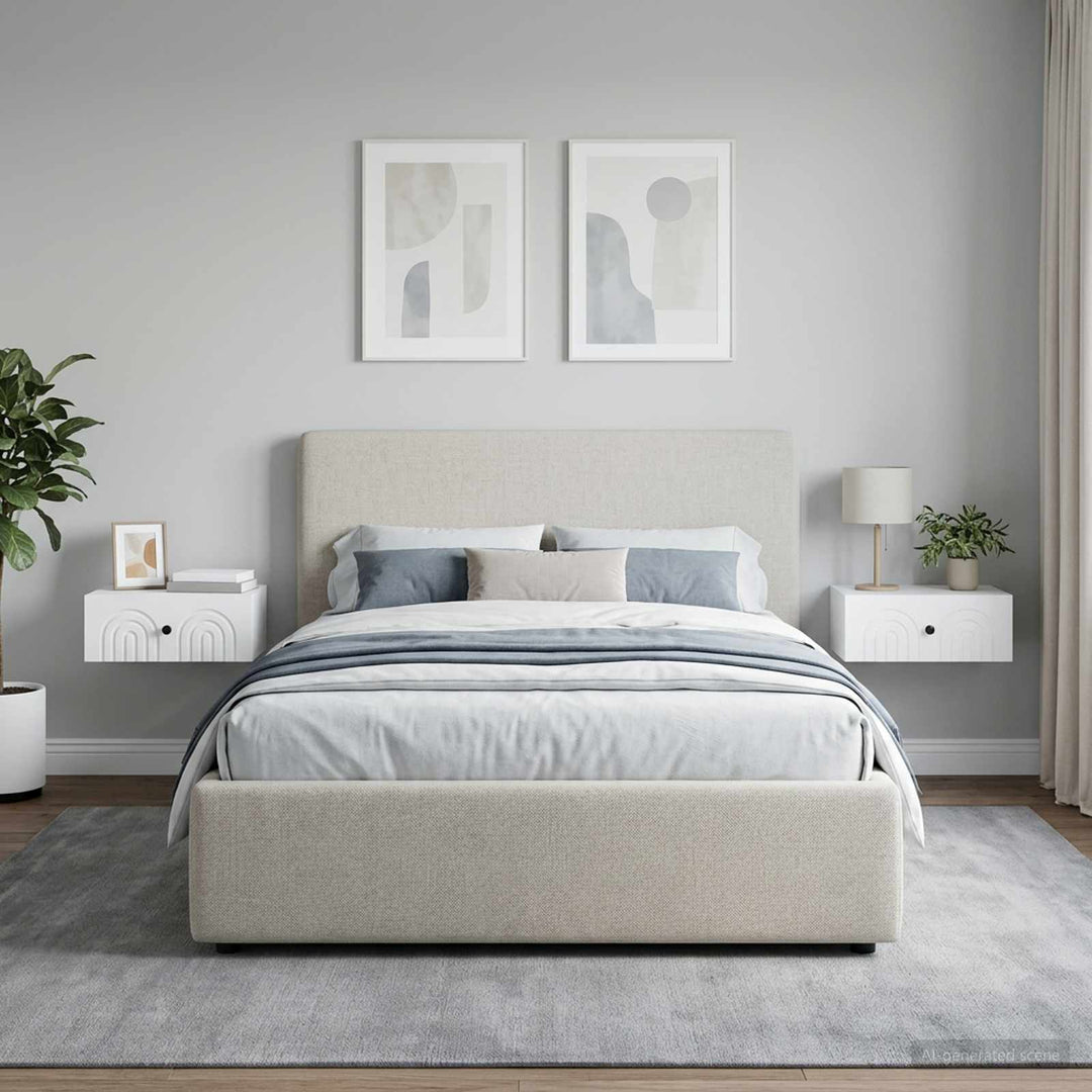 Væghængt Natbord 2 pcs Hvid 49 x 34,5 x 20 cm Konstrueret træ