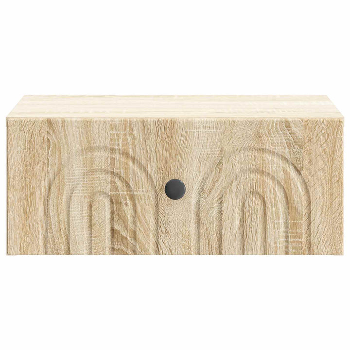 Væghængt Natbord med skuffe 2 pcs Sonoma-eg 49 x 34,5 x 20 cm