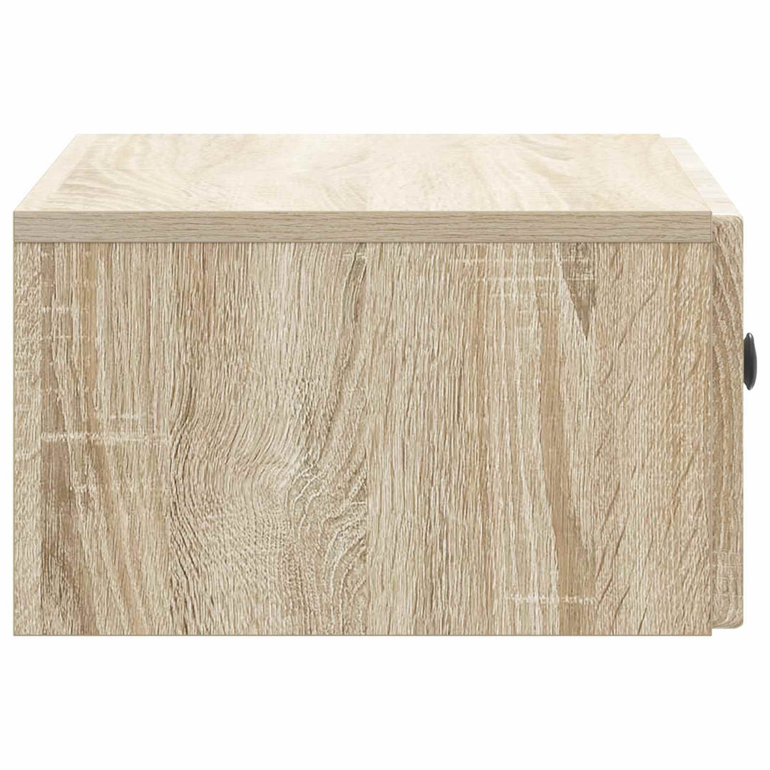 Væghængt Natbord med skuffe 2 pcs Sonoma-eg 49 x 34,5 x 20 cm