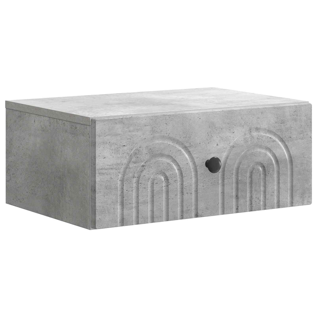 Væghængt Natbord Betongrå 49 x 34,5 x 20 cm Konstrueret træ