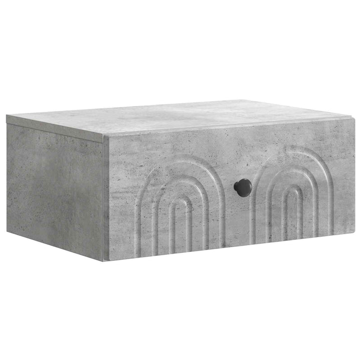 Væghængt Natbord Betongrå 49 x 34,5 x 20 cm Konstrueret træ