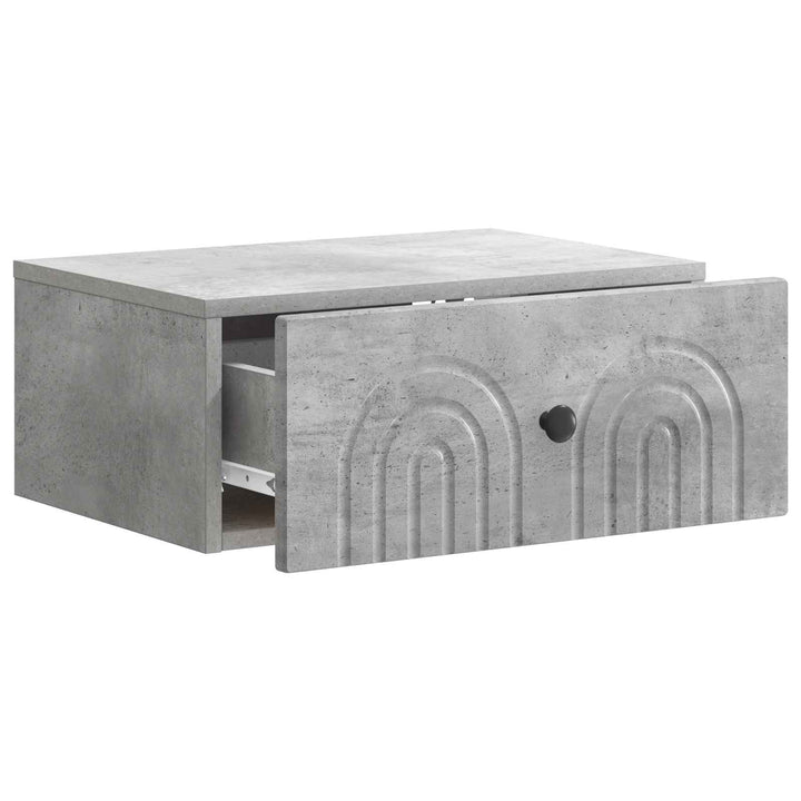 Væghængt Natbord Betongrå 49 x 34,5 x 20 cm Konstrueret træ