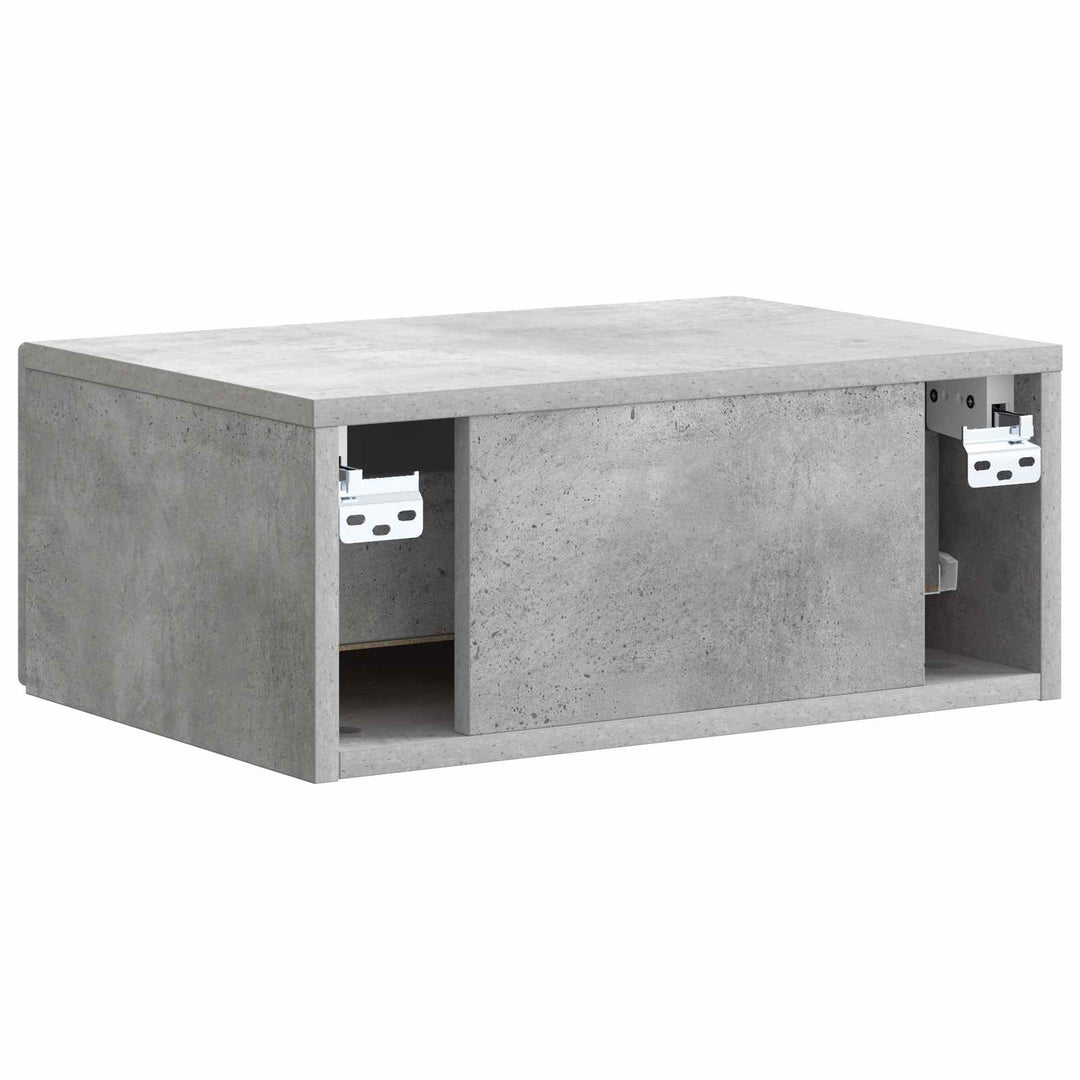 Væghængt Natbord Betongrå 49 x 34,5 x 20 cm Konstrueret træ