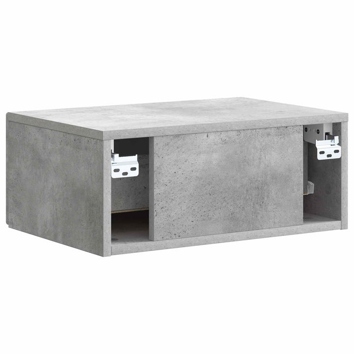 Væghængt Natbord Betongrå 49 x 34,5 x 20 cm Konstrueret træ