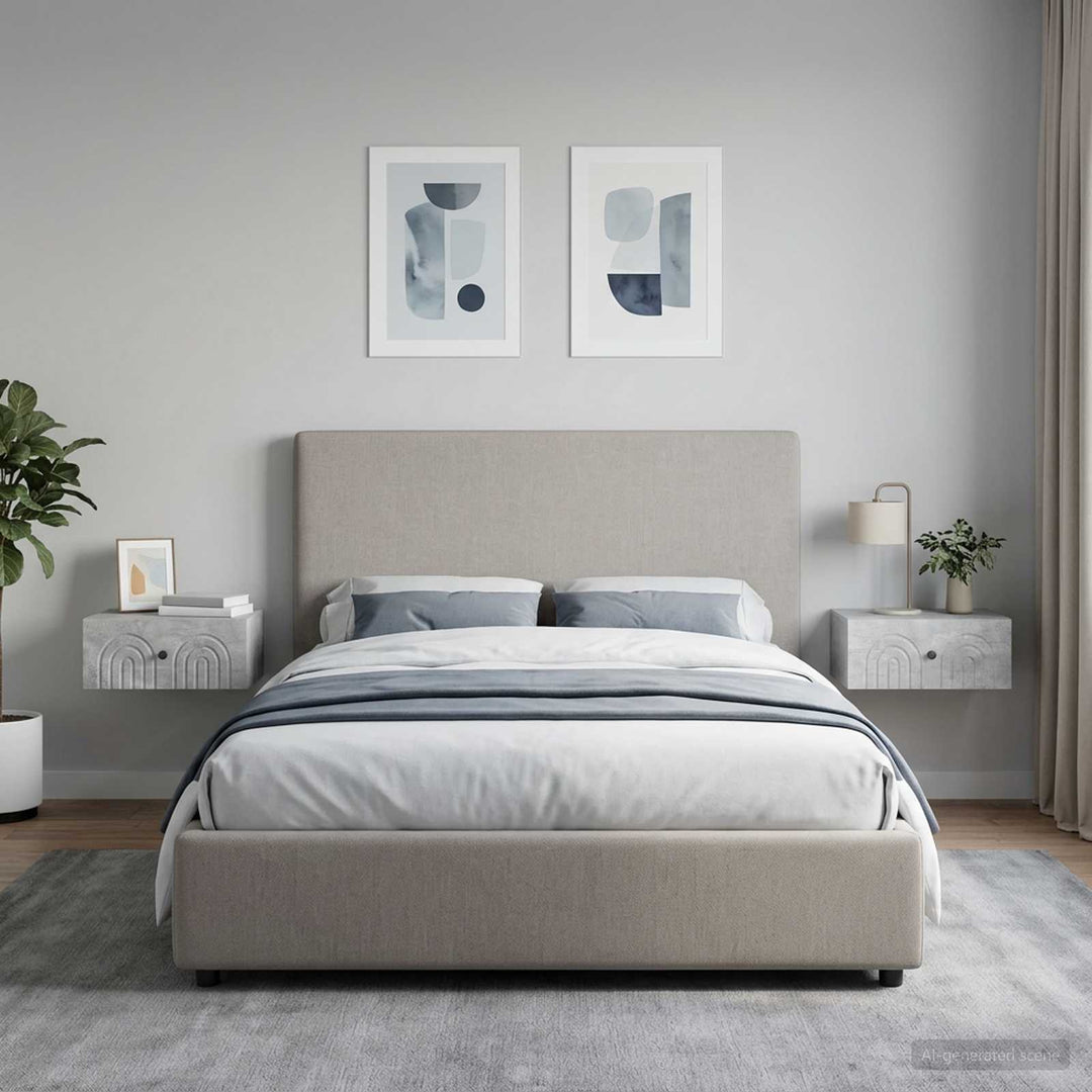 Væghængt Natbord med skuffe 2 pcs Betongrå 49 x 34,5 x 20 cm