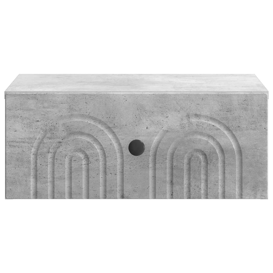 Væghængt Natbord med skuffe 2 pcs Betongrå 49 x 34,5 x 20 cm