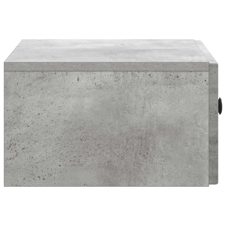 Væghængt Natbord med skuffe 2 pcs Betongrå 49 x 34,5 x 20 cm
