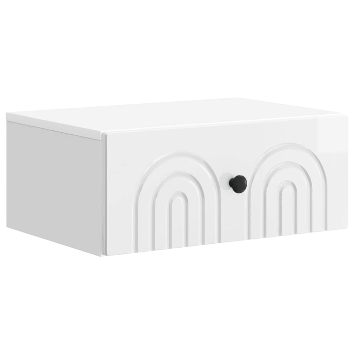 Væghængt Natbord 2 pcs Hvid højglans 49 x 34,5 x 20 cm