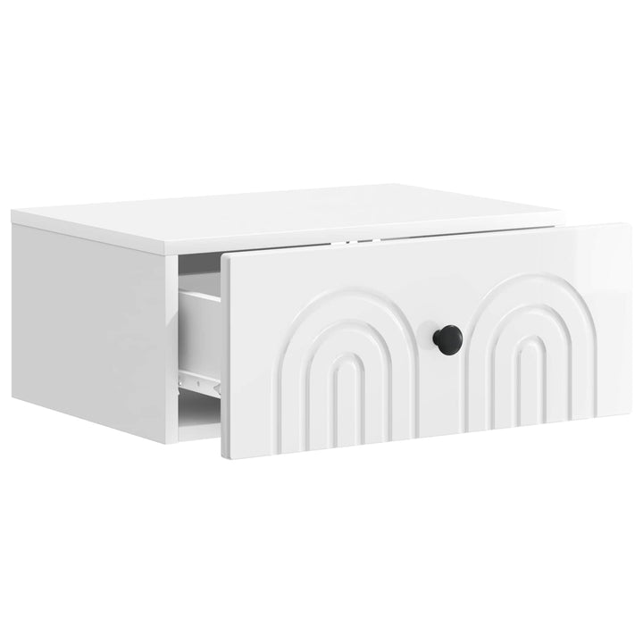 Væghængt Natbord 2 pcs Hvid højglans 49 x 34,5 x 20 cm