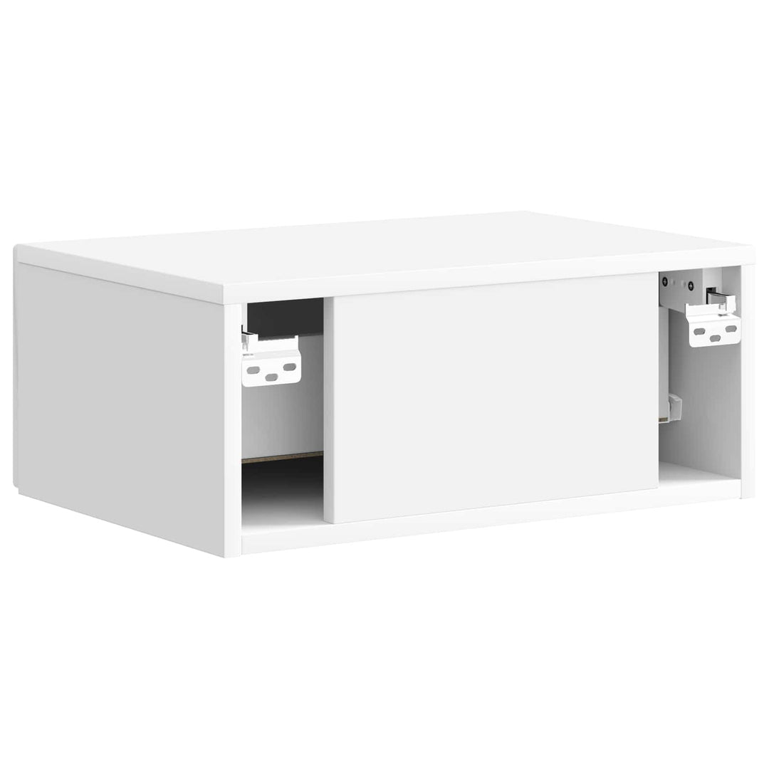 Væghængt Natbord 2 pcs Hvid højglans 49 x 34,5 x 20 cm