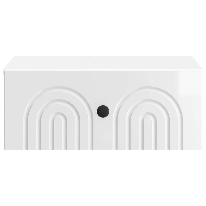 Væghængt Natbord 2 pcs Hvid højglans 49 x 34,5 x 20 cm