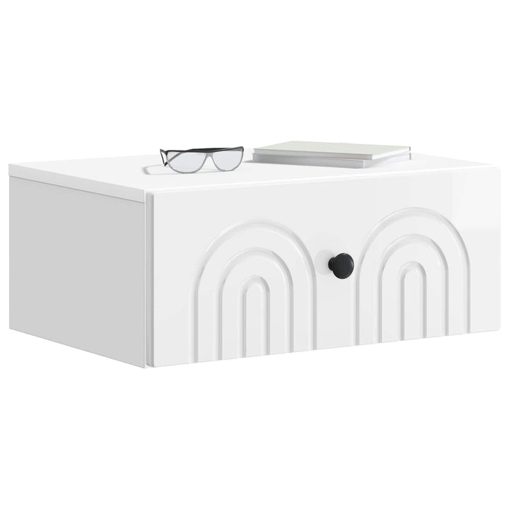 Væghængt Natbord 2 pcs Hvid højglans 49 x 34,5 x 20 cm
