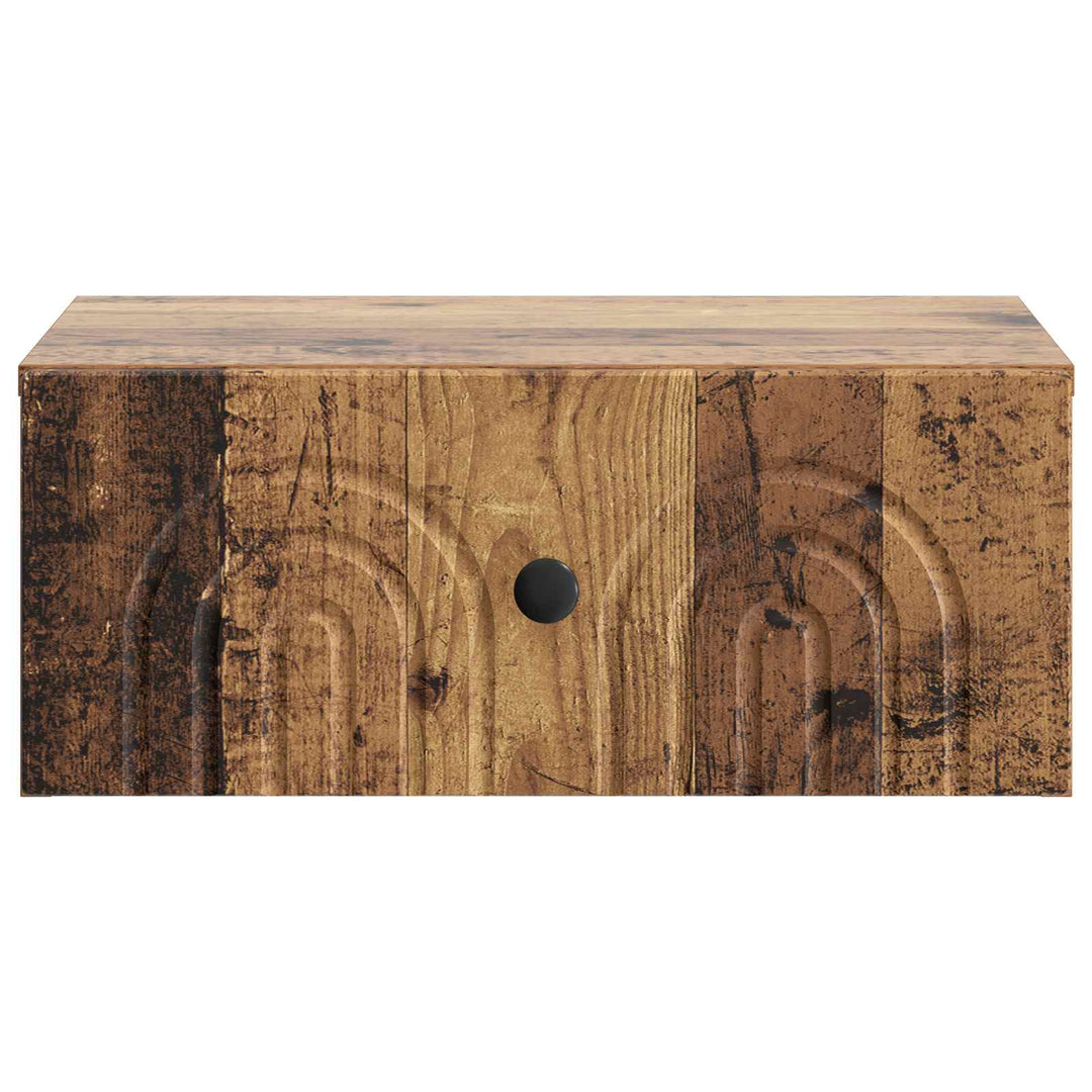 Væghængt Natbord med skuffe 2 pcs Gammelt træ 49 x 34,5 x 20 cm