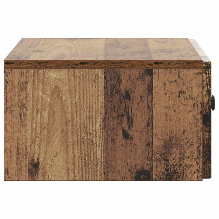 Væghængt Natbord med skuffe 2 pcs Gammelt træ 49 x 34,5 x 20 cm