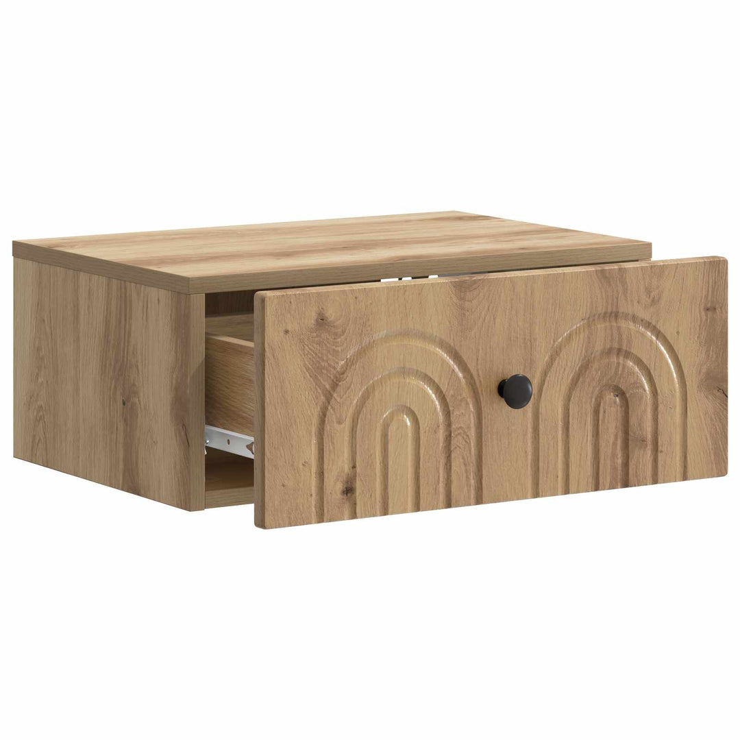 Væghængt Natbord med skuffe 2 pcs Artisan-eg 49 x 34,5 x 20 cm