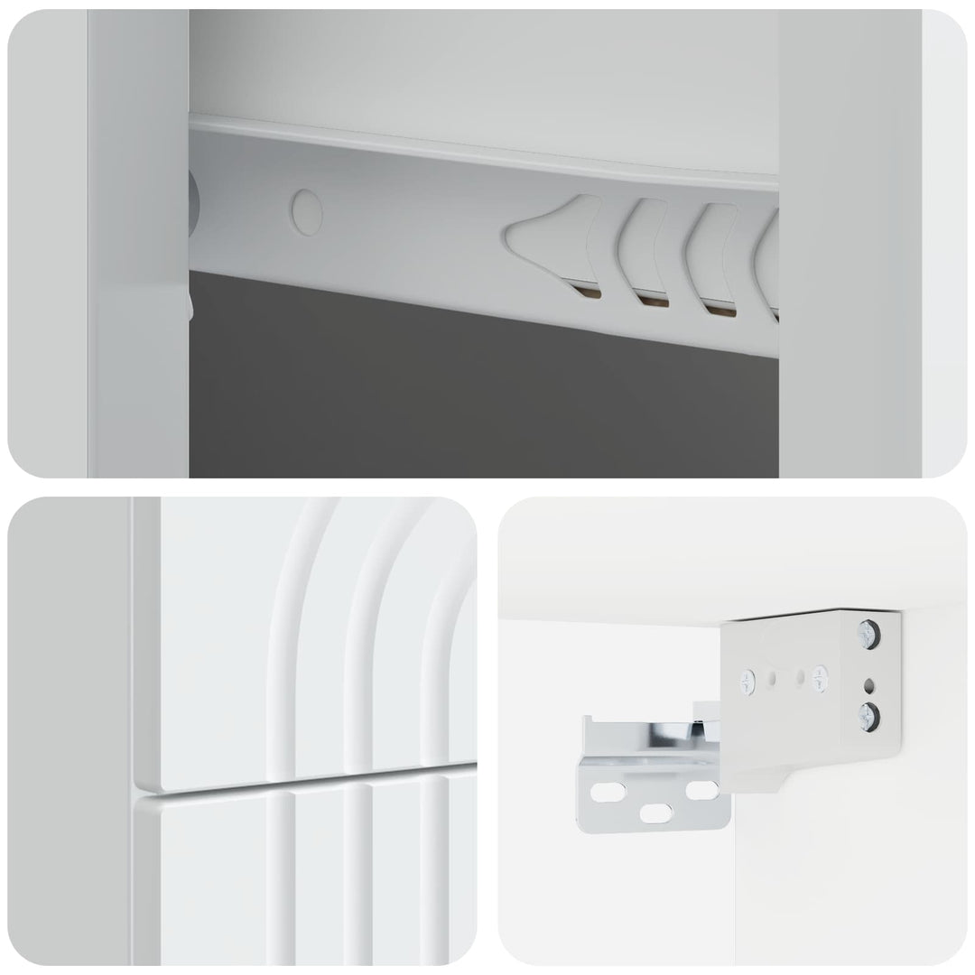 Væghængt Natbord 2 pcs Hvid 33 x 34,5 x 40 cm Konstrueret træ