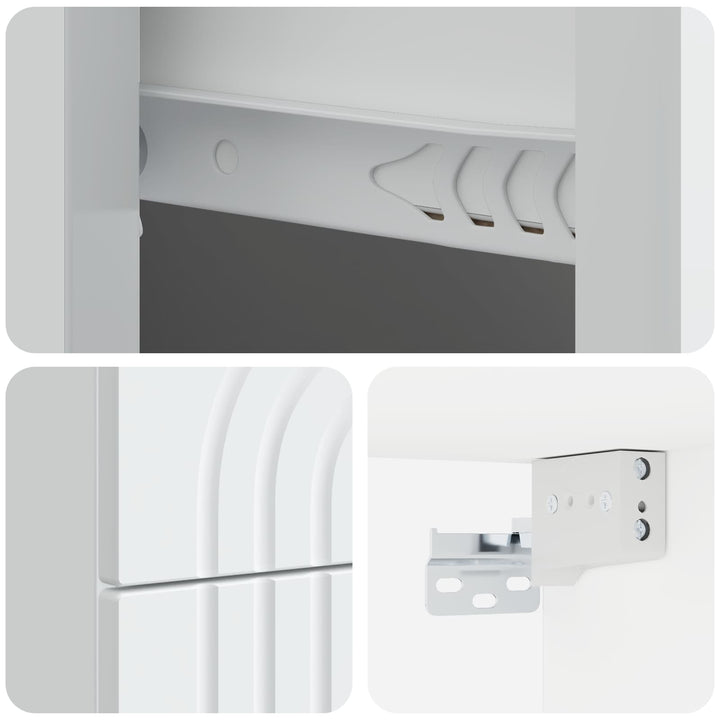 Væghængt Natbord 2 pcs Hvid 33 x 34,5 x 40 cm Konstrueret træ