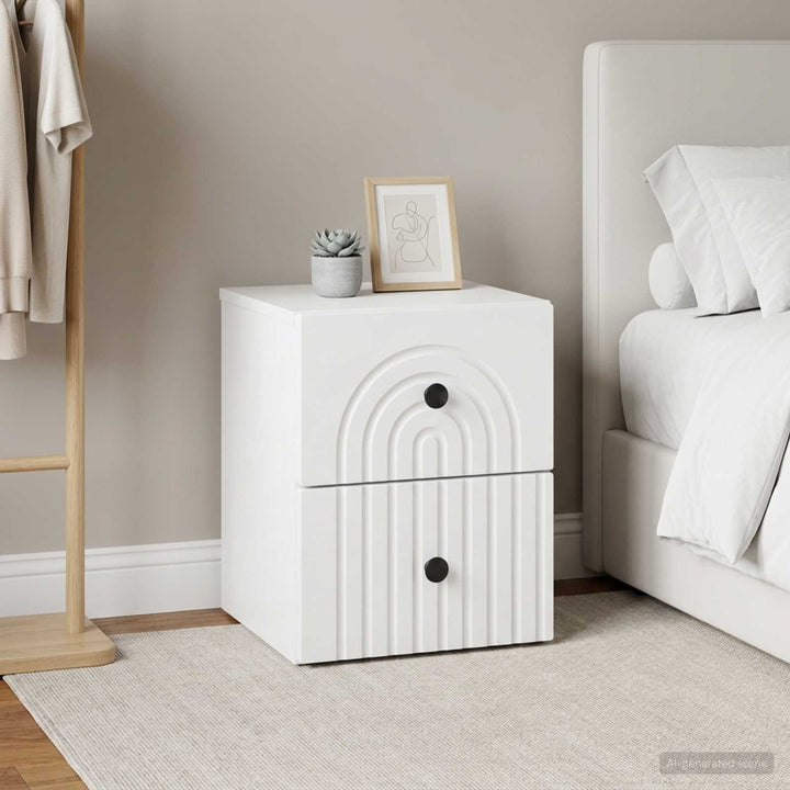 Væghængt Natbord 2 pcs Hvid 33 x 34,5 x 40 cm Konstrueret træ