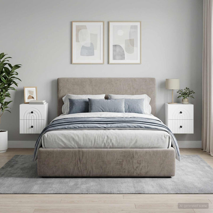 Væghængt Natbord 2 pcs Hvid 33 x 34,5 x 40 cm Konstrueret træ