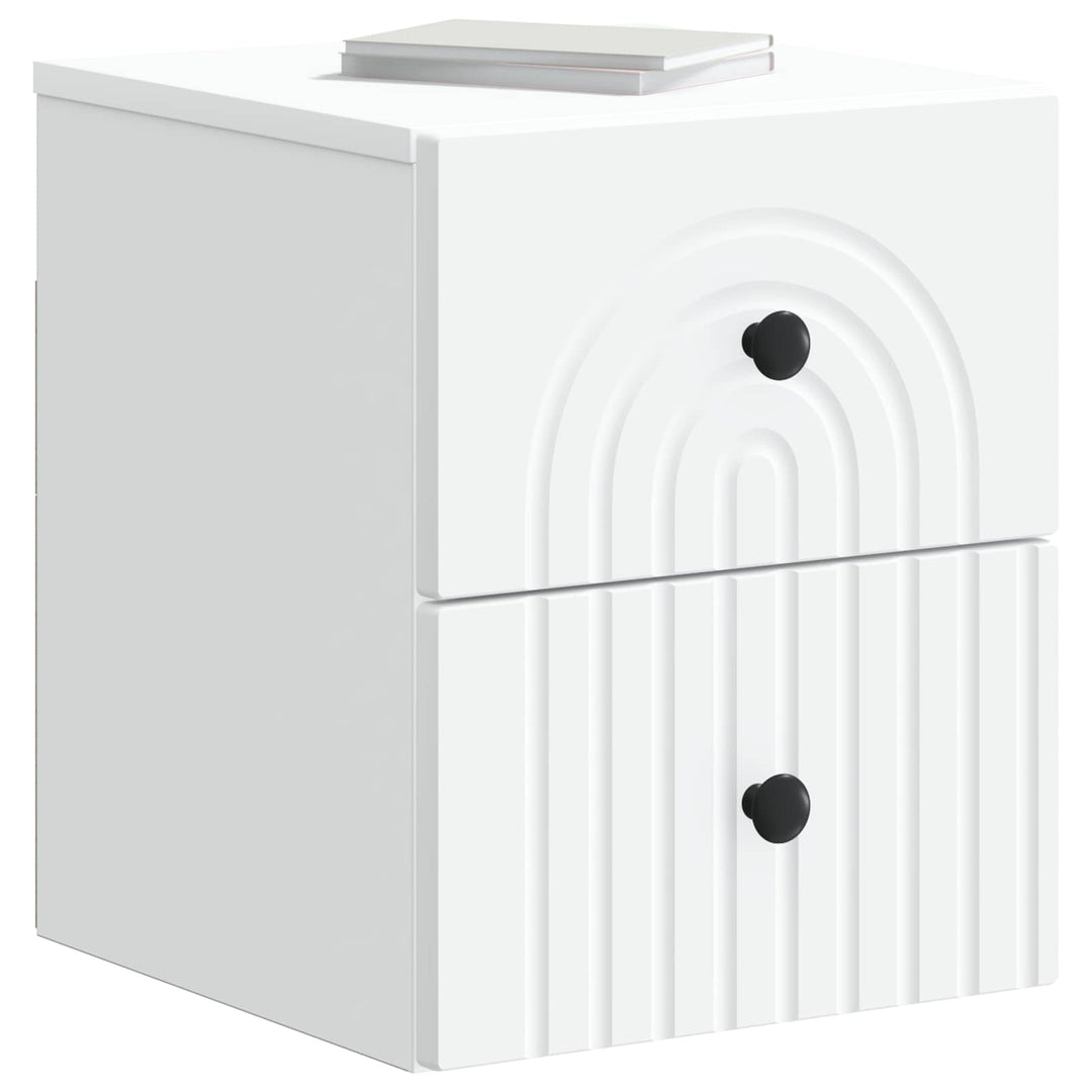 Væghængt Natbord 2 pcs Hvid 33 x 34,5 x 40 cm Konstrueret træ
