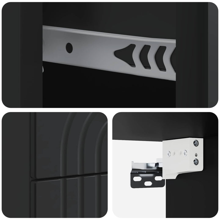 Væghængt Natbord 2 pcs Sort 33 x 34,5 x 40 cm Konstrueret træ