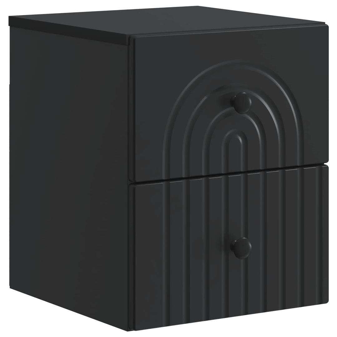 Væghængt Natbord 2 pcs Sort 33 x 34,5 x 40 cm Konstrueret træ