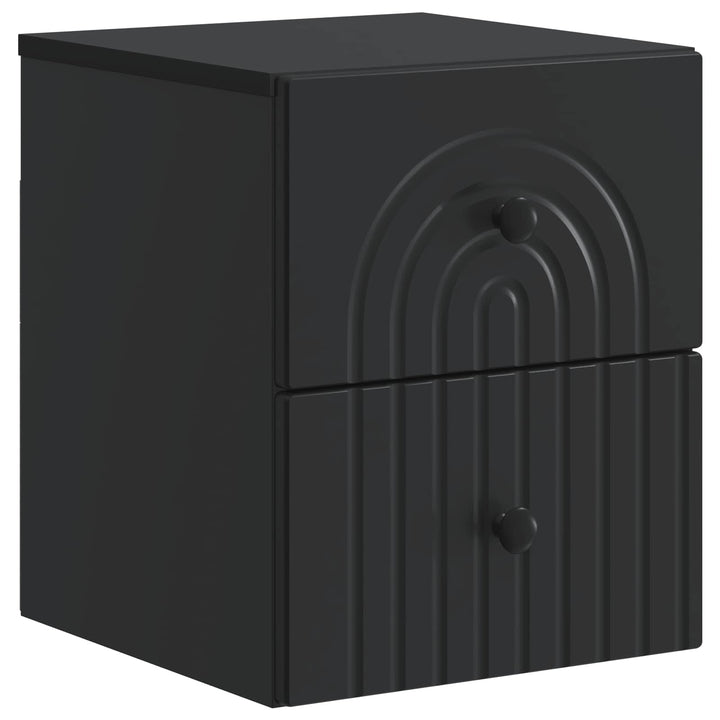 Væghængt Natbord 2 pcs Sort 33 x 34,5 x 40 cm Konstrueret træ