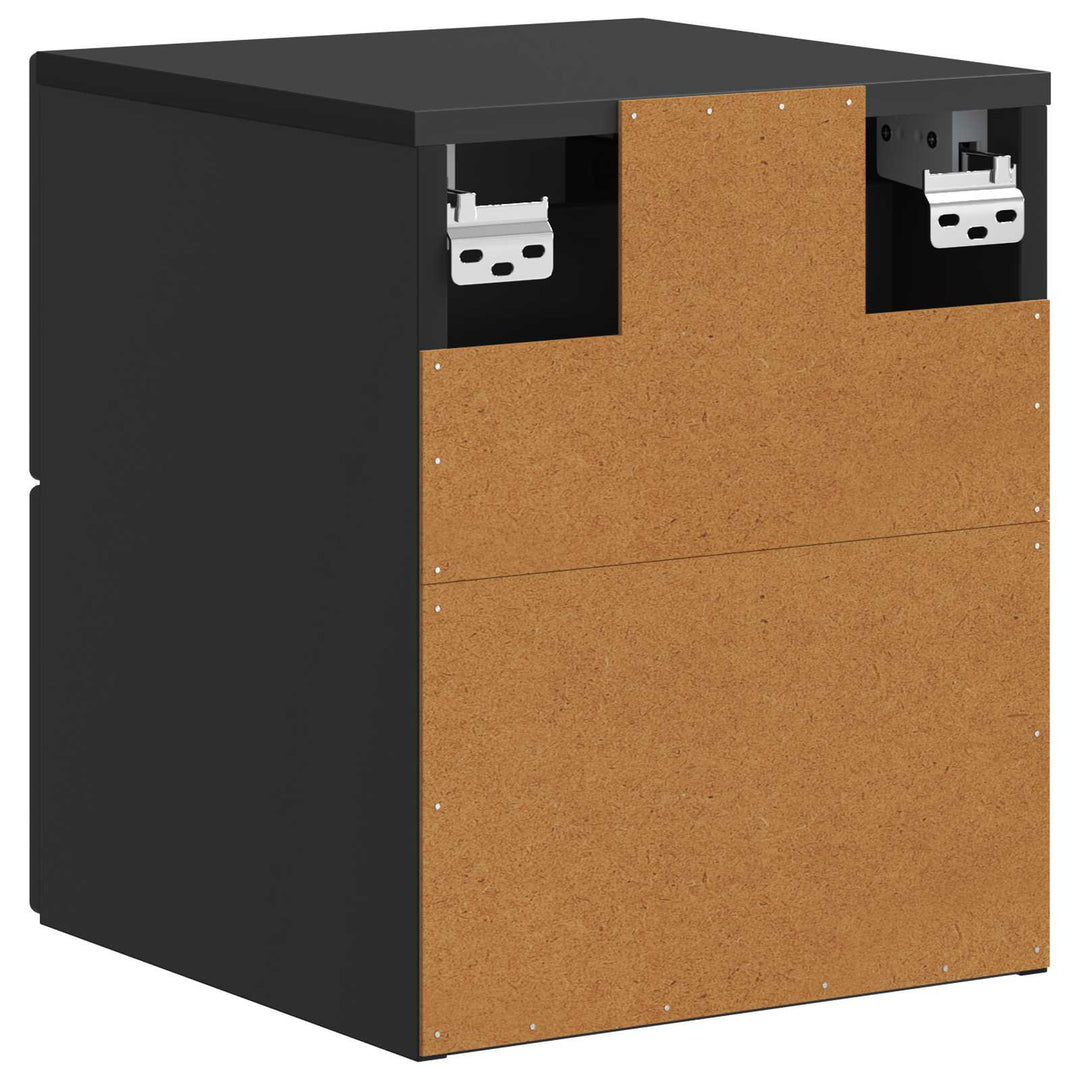 Væghængt Natbord 2 pcs Sort 33 x 34,5 x 40 cm Konstrueret træ