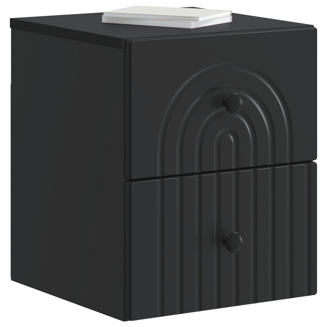 Væghængt Natbord 2 pcs Sort 33 x 34,5 x 40 cm Konstrueret træ