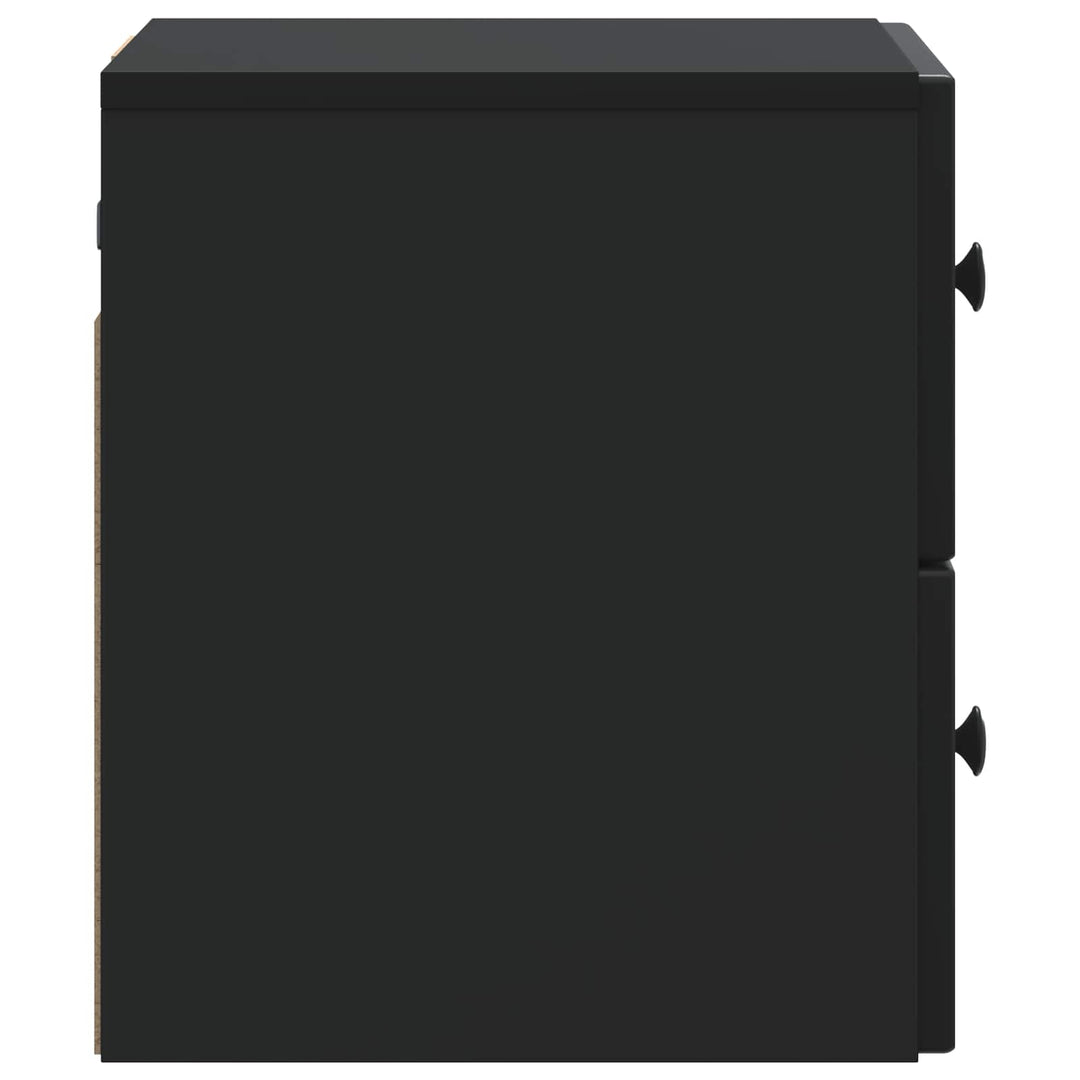 Væghængt Natbord 2 pcs Sort 33 x 34,5 x 40 cm Konstrueret træ