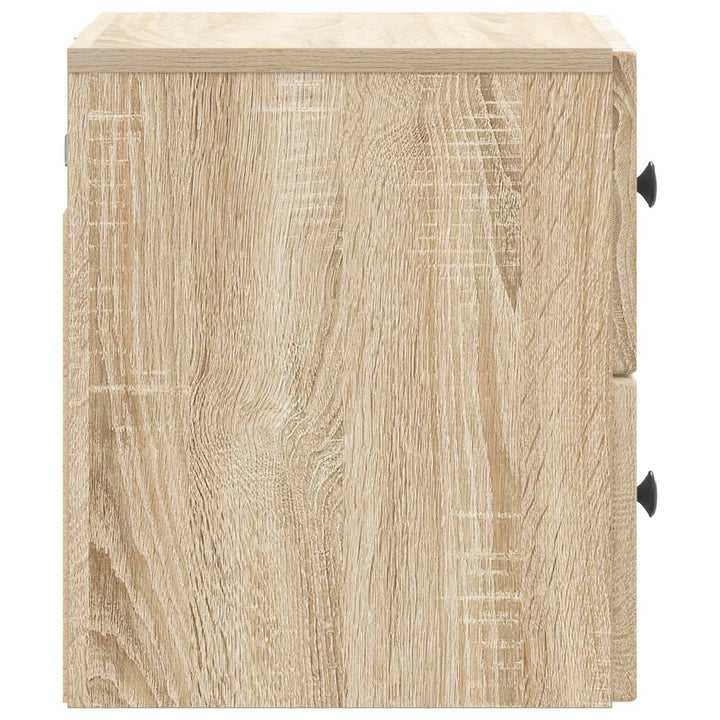 Væghængt Natbord med skuffe 2 pcs Sonoma-eg 33 x 34,5 x 40 cm