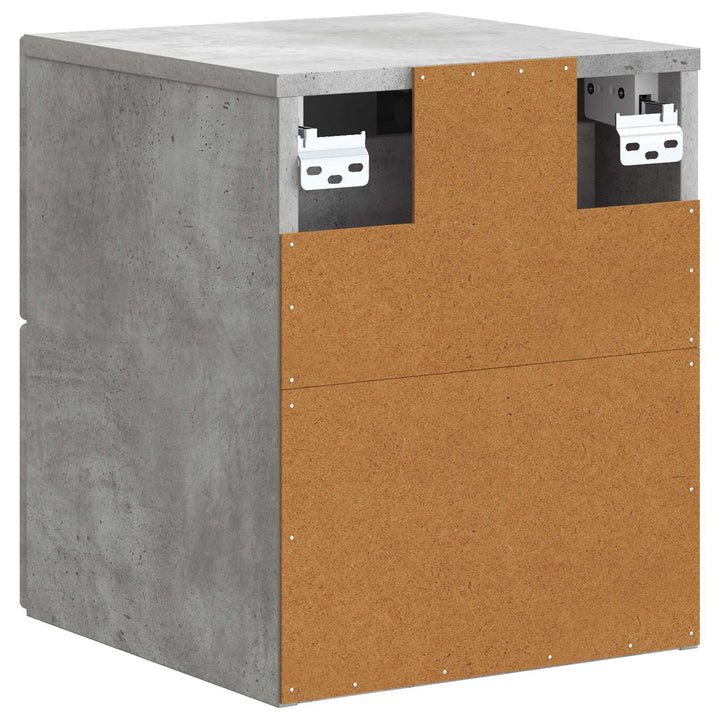 Væghængt Natbord Betongrå 33 x 34,5 x 40 cm Konstrueret træ