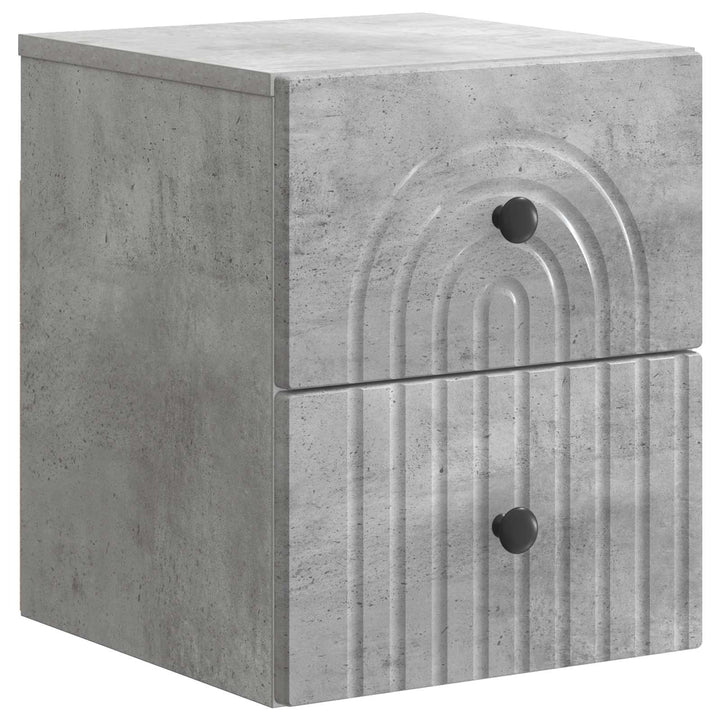 Væghængt Natbord med skuffe 2 pcs Betongrå 33 x 34,5 x 40 cm