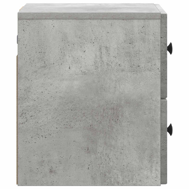 Væghængt Natbord med skuffe 2 pcs Betongrå 33 x 34,5 x 40 cm