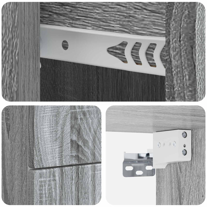 Væghængt Natbord 2 pcs Grå sonoma-eg 33 x 34,5 x 40 cm