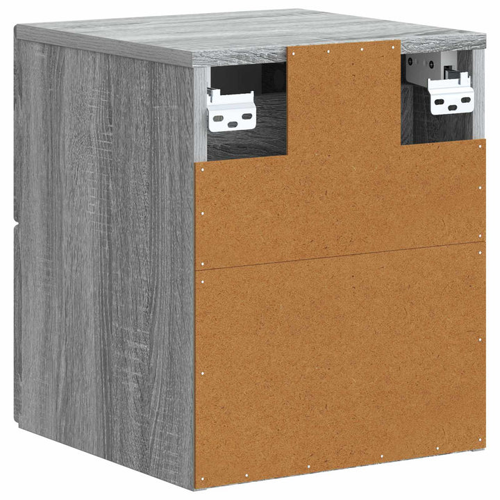Væghængt Natbord 2 pcs Grå sonoma-eg 33 x 34,5 x 40 cm