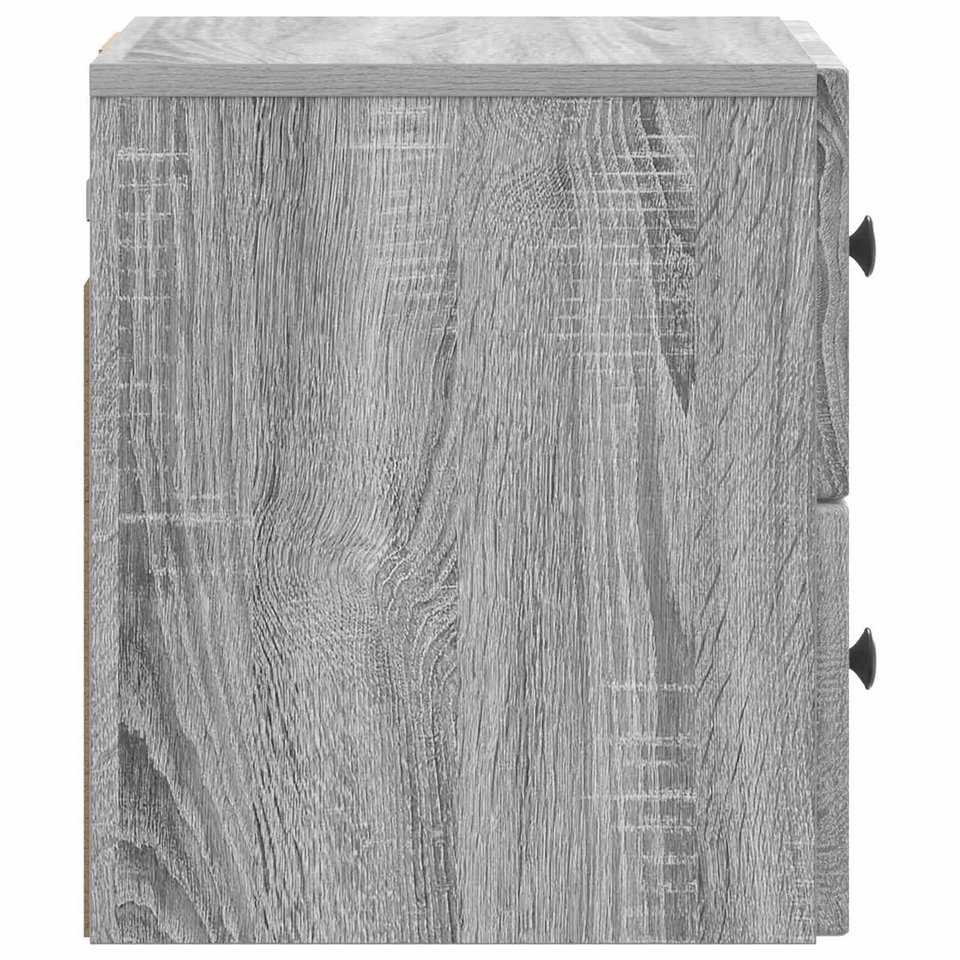 Væghængt Natbord 2 pcs Grå sonoma-eg 33 x 34,5 x 40 cm