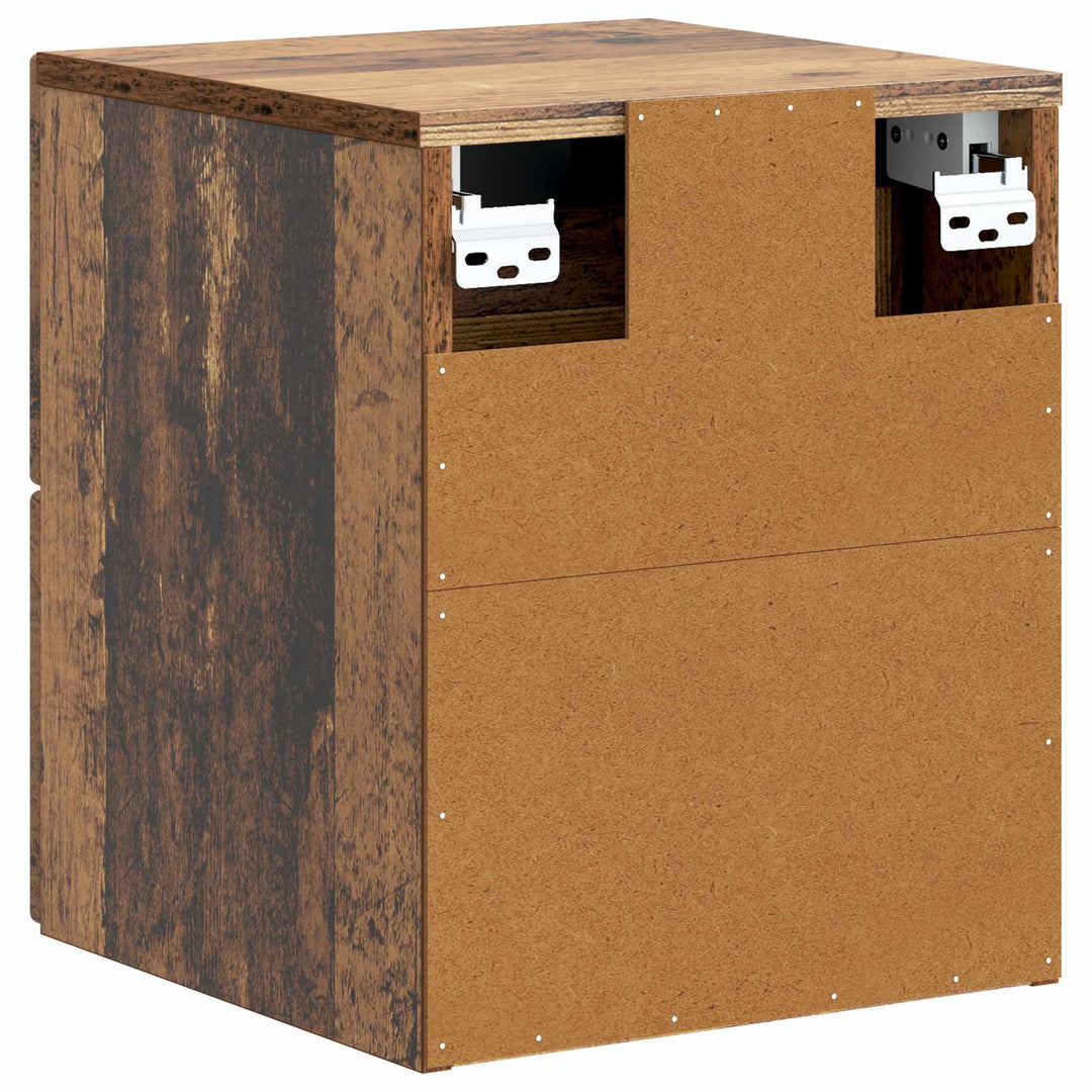 Væghængt Natbord Gammelt træ 33 x 34,5 x 40 cm Konstrueret træ