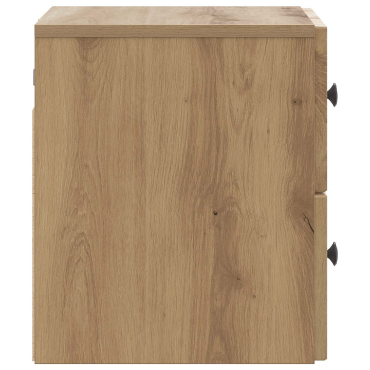 Væghængt Natbord med skuffe 2 pcs Artisan-eg 33 x 34,5 x 40 cm