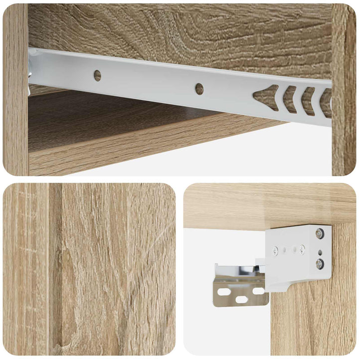 Væghængt Sideskab 59 x 34,5 x 17 cm Konstrueret træ Sonoma-eg