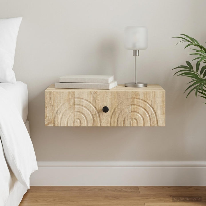 Væghængt Sideskab 59 x 34,5 x 17 cm Konstrueret træ Sonoma-eg