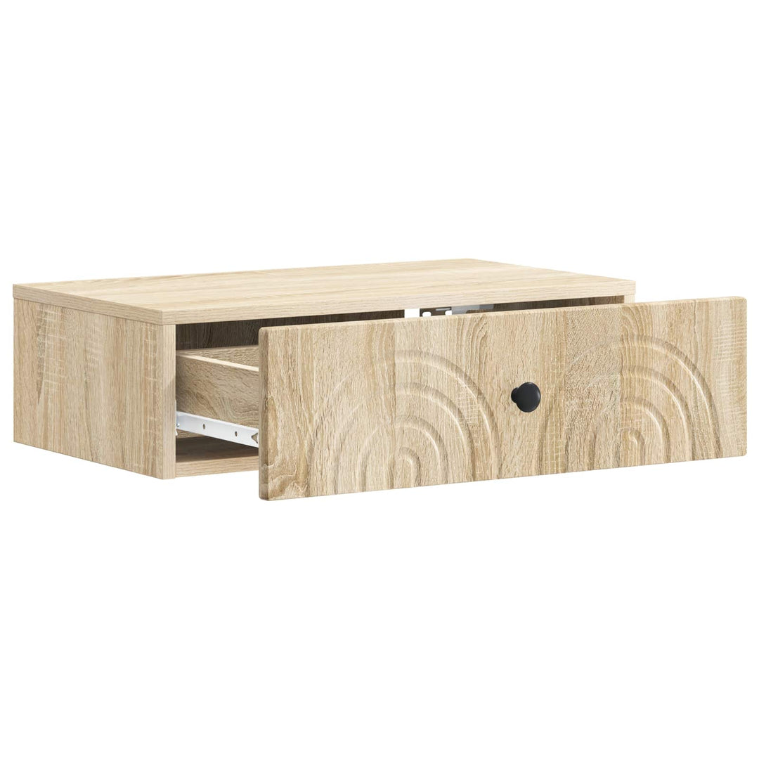 Væghængt Sideskab 59 x 34,5 x 17 cm Konstrueret træ Sonoma-eg