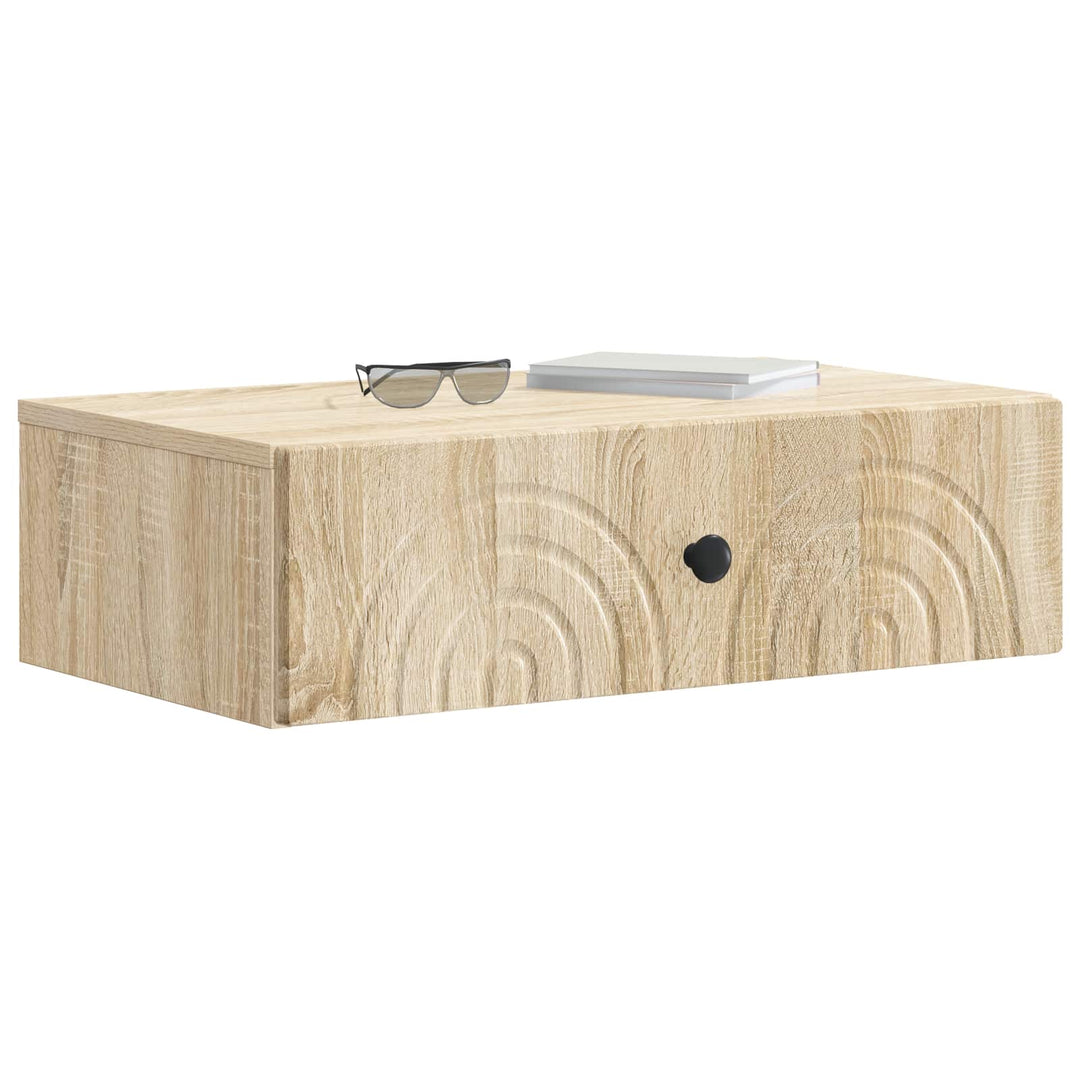 Væghængt Sideskab 59 x 34,5 x 17 cm Konstrueret træ Sonoma-eg