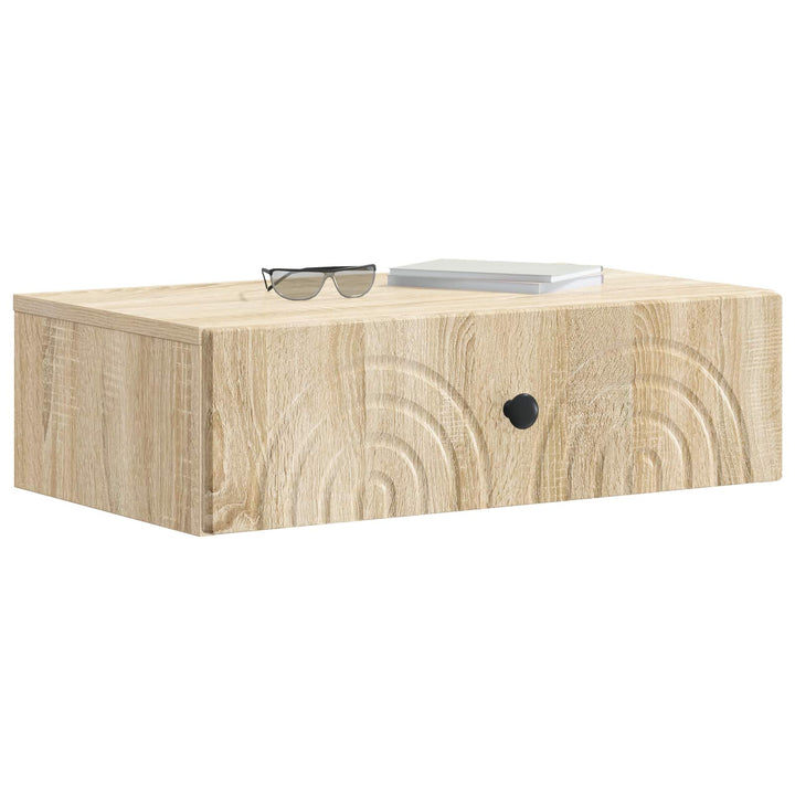 Væghængt Sideskab 59 x 34,5 x 17 cm Konstrueret træ Sonoma-eg