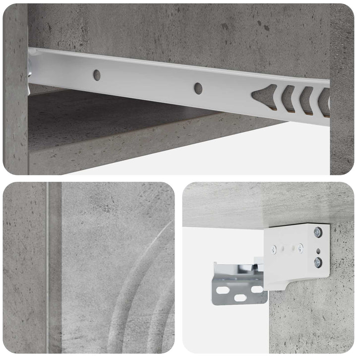 Væghængt Sideskab 59 x 34,5 x 17 cm Konstrueret træ Betongrå