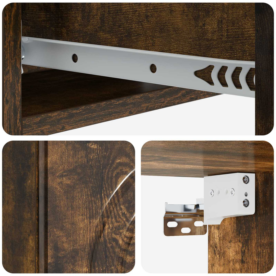 Væghængt Sideskab Røget eg 59 x 34,5 x 17 cm Konstrueret træ
