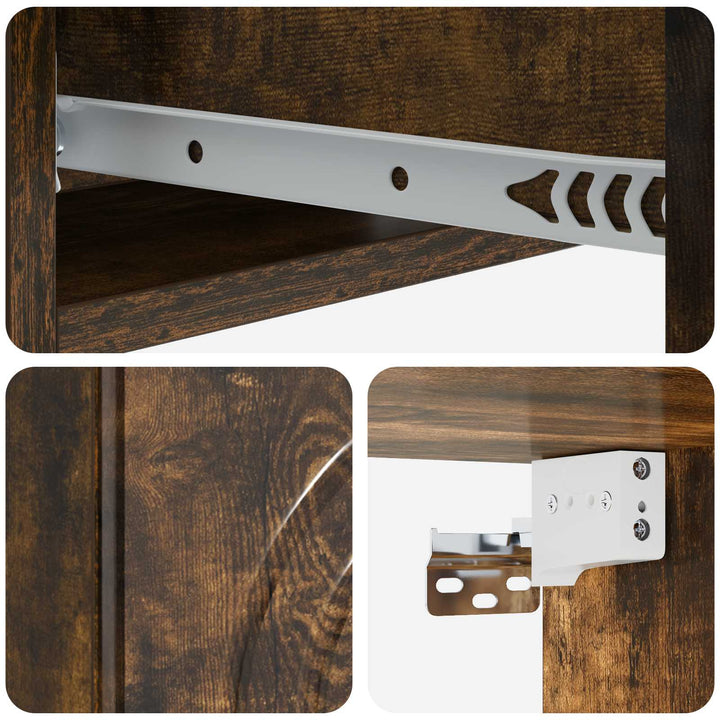 Væghængt Sideskab Røget eg 59 x 34,5 x 17 cm Konstrueret træ
